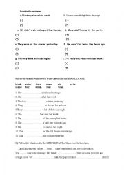 English Worksheet: past simple quiz