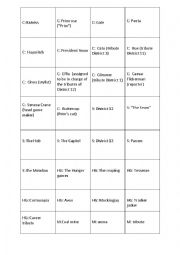 English Worksheet: The Hunger Games - explanation game