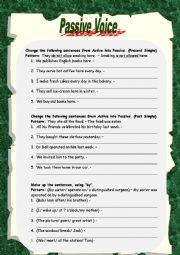 English Worksheet: Passive Voice