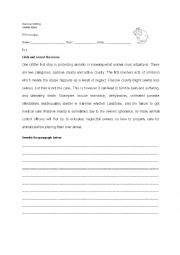 English Worksheet: Animal Conservation and Abuse Grammar Editing 