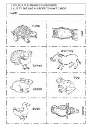 English Worksheet: Animals flashcards