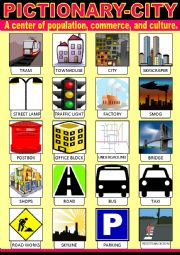 English Worksheet: City Pictionary