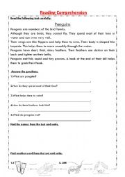 English Worksheet: Reading Comprehension