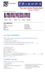 English Worksheet: THE ONE WHERE ROSITA DIES! FRIENDS