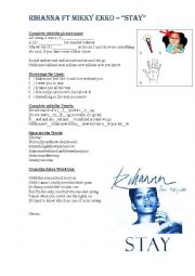 English Worksheet: Song Activity - Rihanna Stay Lyrics