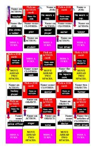 English Worksheet: Job game board
