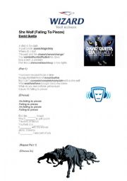 English Worksheet: She Wolf - David Guetta