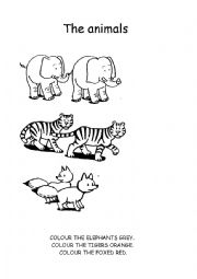 English Worksheet: The animals