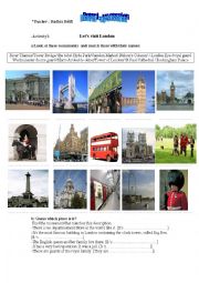 English Worksheet:                               Lets visit London