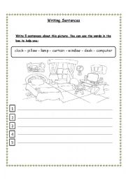 English Worksheet: Writing Sentences