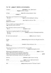 English Worksheet: Be going to