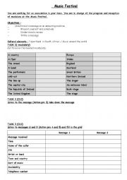 English Worksheet: The Music Festival