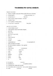 English Worksheet: Vocabulary for survey analysis