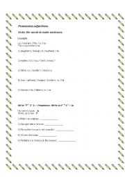English Worksheet: Practice for the possessive S