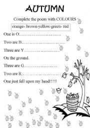 English Worksheet: Autumn Poem