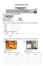 English Worksheet: PROCEDURE TEXT 
