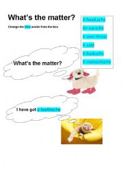 English Worksheet: Whats the matter?