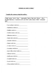 English Worksheet: where do they work ?