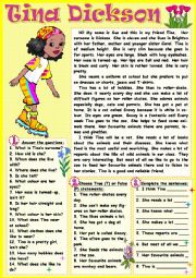 English Worksheet: Tina Dickson