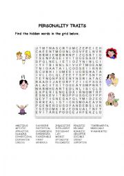 English Worksheet: PERSONALITY TRAITS