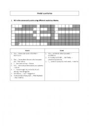 English Worksheet: Modal auxiliaries