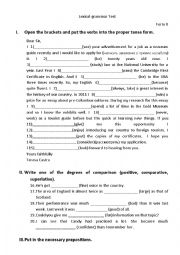 English Worksheet: Lexical-Grammar Test