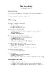 English Worksheet: The Landlady