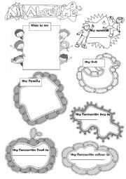 English Worksheet: All about me