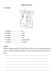 English Worksheet: Giraffes cant dance