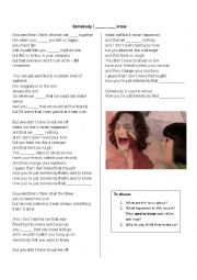 English Worksheet: Somebody I used to know