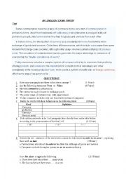 English Worksheet: An Exam paper