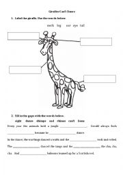 English Worksheet: Giraffes cant dance (II)