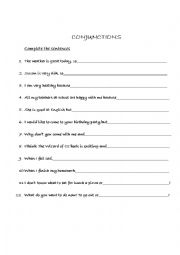 English Worksheet: Conjunctions