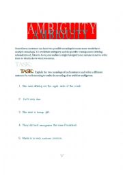 English Worksheet: Clear Writing - Avoiding Ambiguity