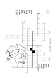 English Worksheet: Crossword for Extreme Adjectives