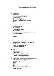 English Worksheet: reorder the dialogues