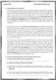 English Worksheet: Oscar Wilde Reading & Questionaire