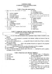 English Worksheet: Computers