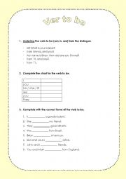 English Worksheet: Verb to be - simple