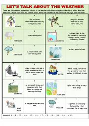 English Worksheet: Lets talk about the weather