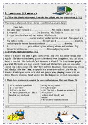 English Worksheet: languge