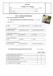 English Worksheet: test 7th form
