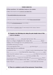 English Worksheet: PAST TENSE REVISION