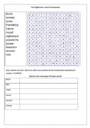 English Worksheet: The Nightmare Card - Introduction - Prediction