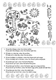 English Worksheet: EASTER GLYPH