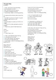 English Worksheet: Music The Lazy Song - Bruno Mars