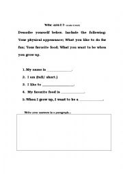 English Worksheet: Describing People/ Easy