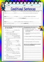 English Worksheet: Conditional Sentences Type I to III