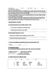 English Worksheet: common core quiz