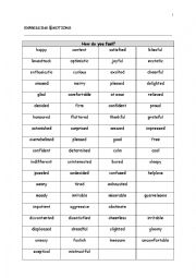 English Worksheet: Expressing feelings